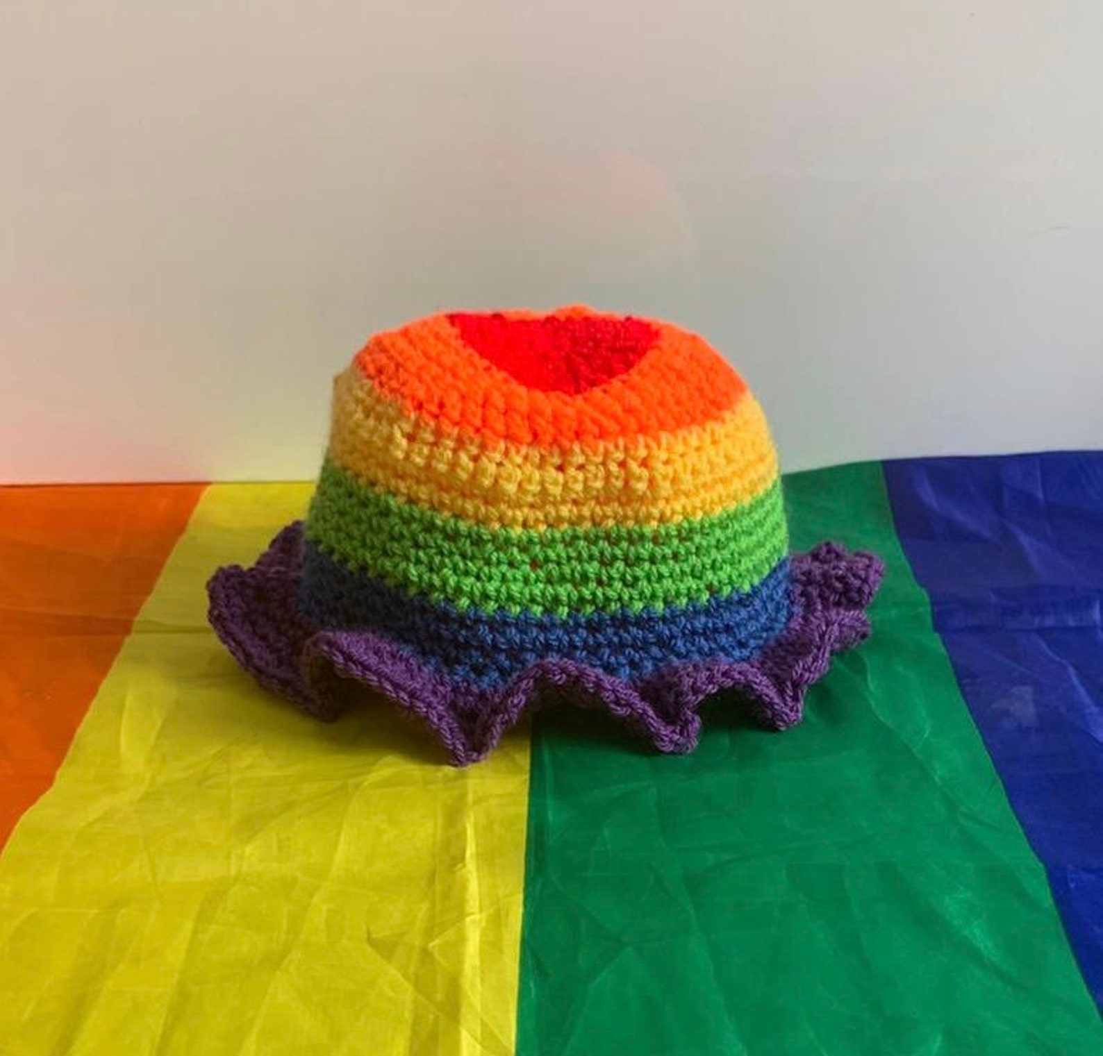 Pride Rainbow Bucket Hat Thick Stripes Pride Rainbow Hat Etsy