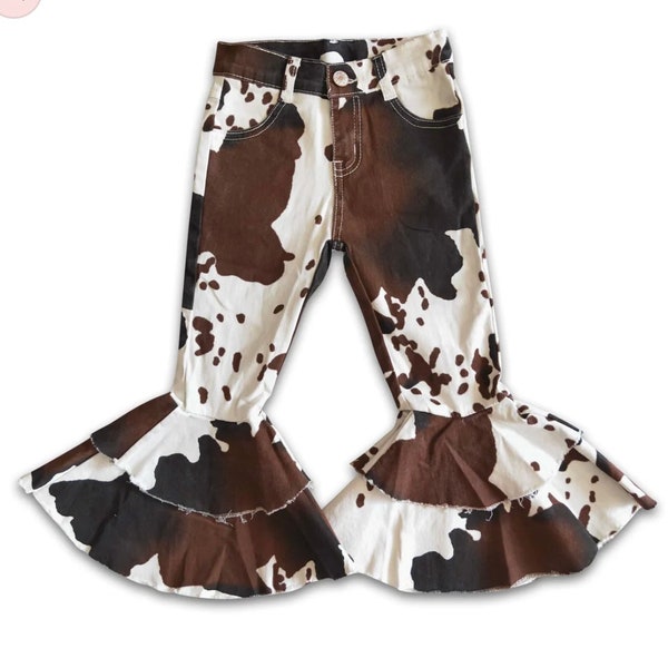Bell Bottom Jeans, cow print , cow print jeans, rodeo jeans