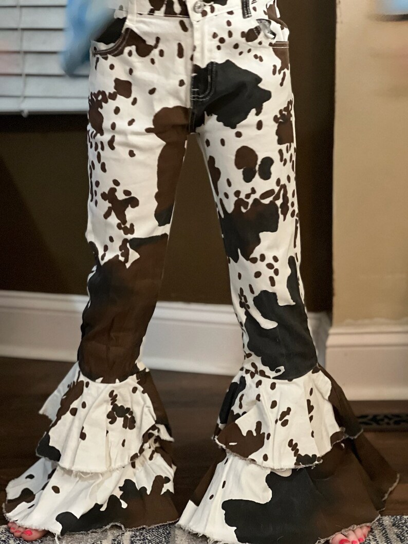 Rodeo Bell Bottom Jean Grey Cow Hide