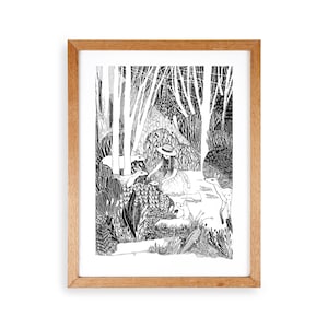 GIRL AND DOE | art print | wall decoration | illustration |