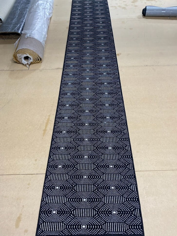 Stunning black and white carpet runner finished in black Etsy
