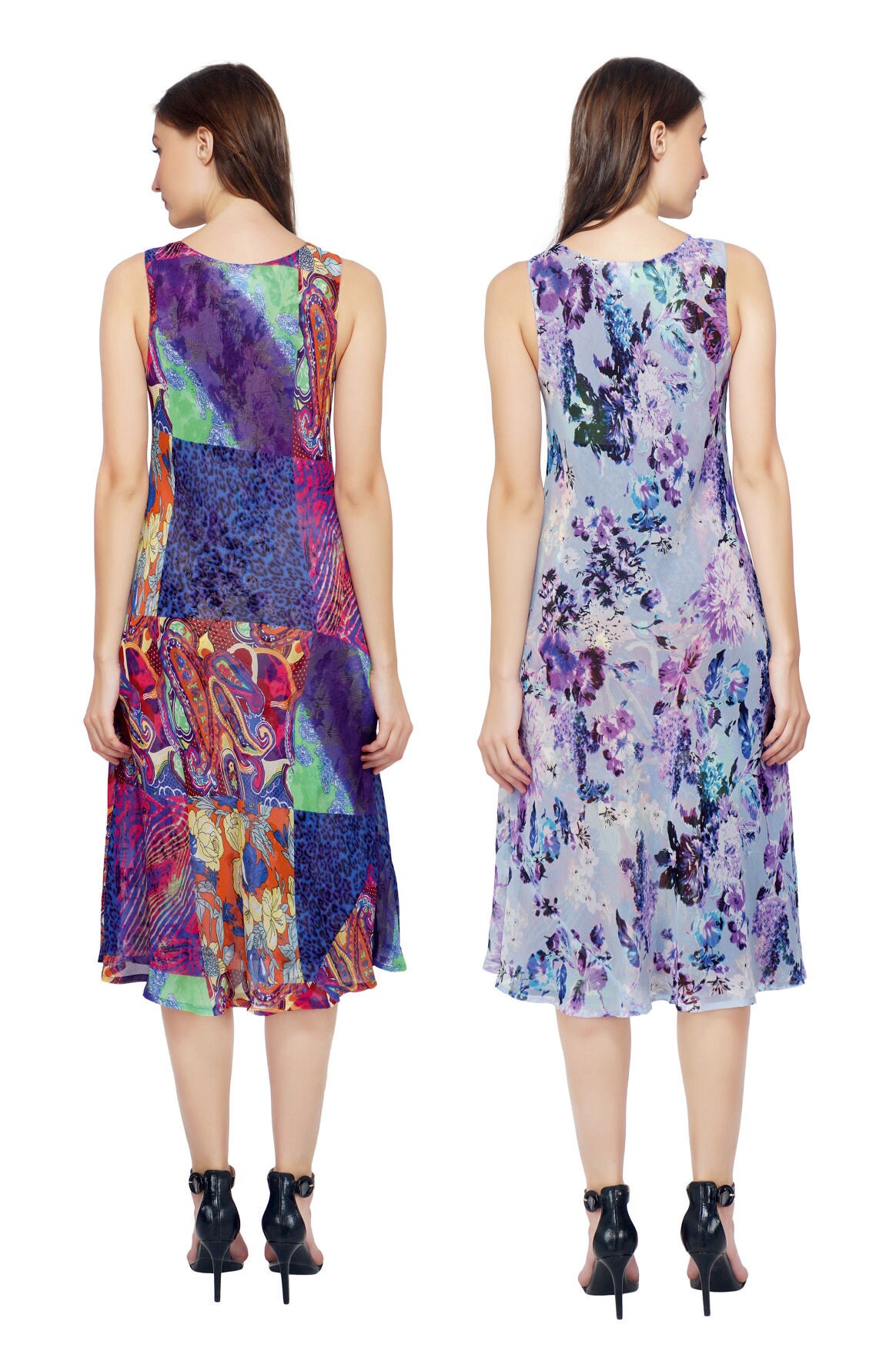 DRESS Midlength Reversible bluemulti colour SummerNew Etsy