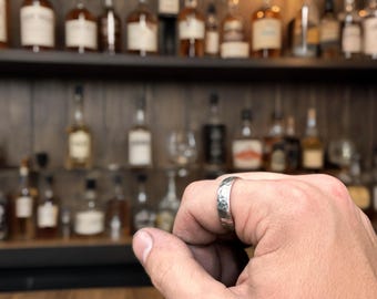 Handforged Silver Ring - Rustic Hammered Band - Custom Artisan Jewelry - Men’s Wedding Ring