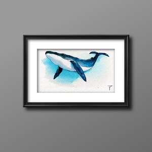 Humpback whale watercolour print