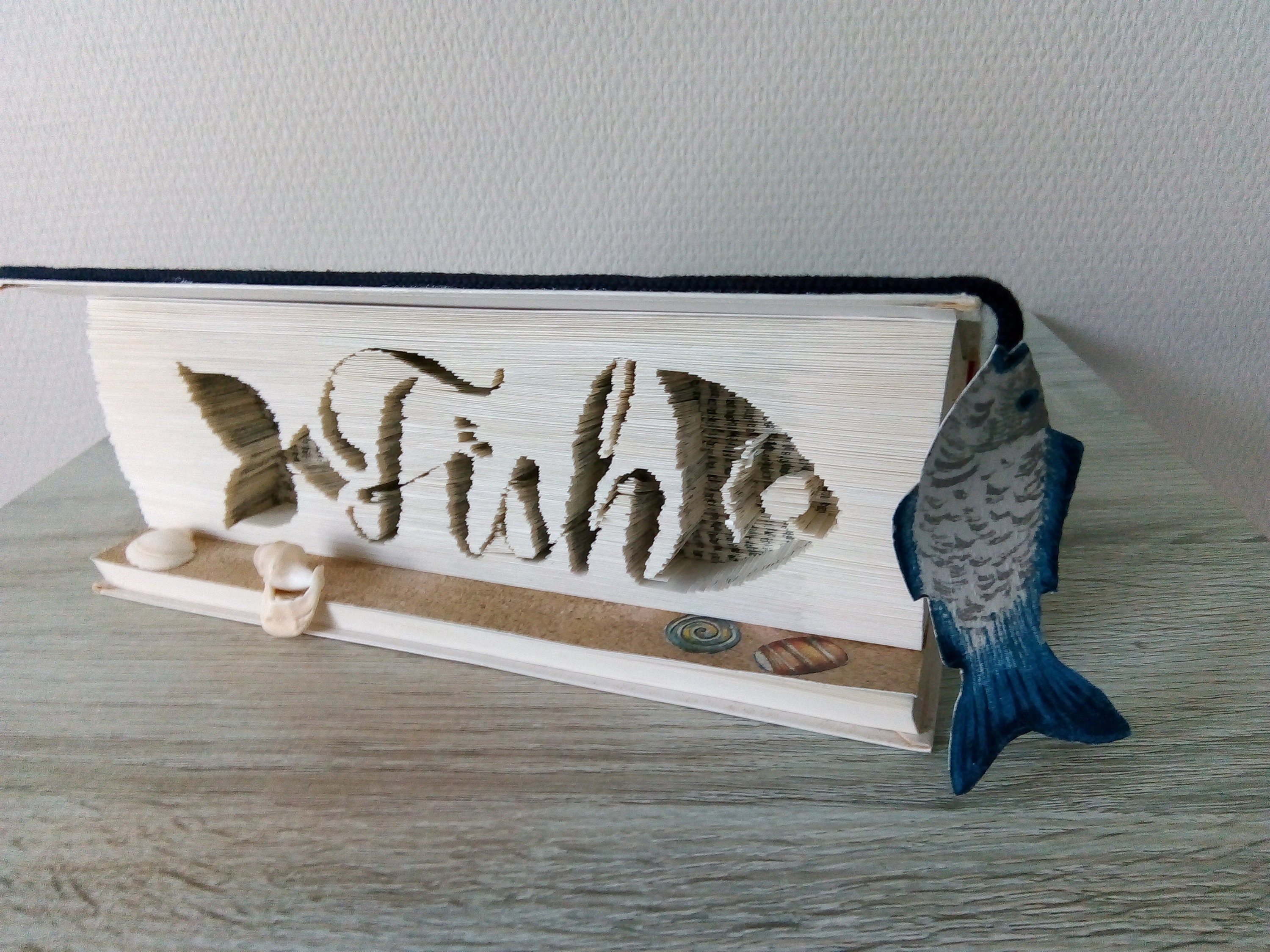 Sculpture Livre Plié Poisson Pêche