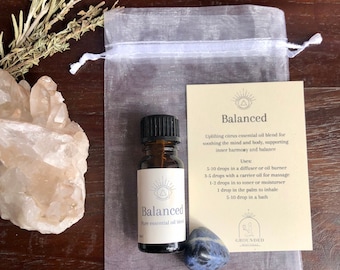 Essential Oil Blend Balanced | Aromatherapy for inner peace | Sodalite crystal | Witches spiritual wellness