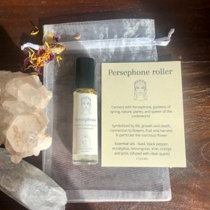 Persephone Goddess Ritual Roller | Greek Mythology Essential Oil Crystal Roller | Perfume Oil | Spring Nature Divine Feminine