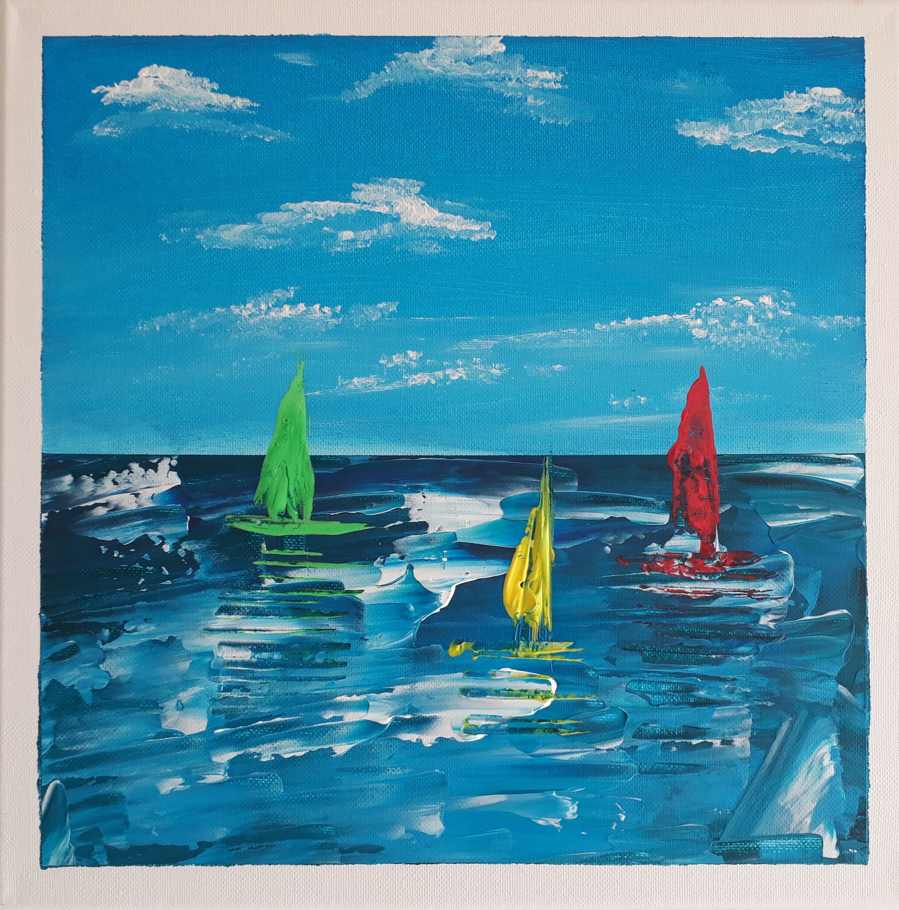 painting of sailboat abstract