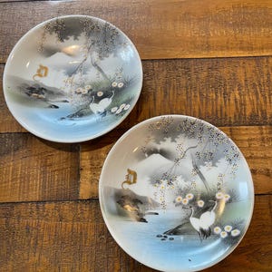 Vintage Japanese Kutani Porcelain saucers
