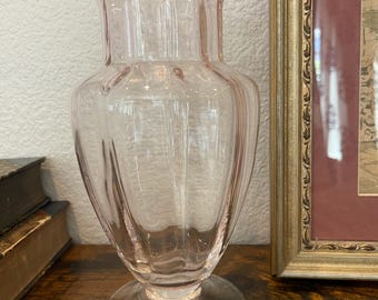 Vintage/Antique Tiffan Glass Vase 1930’s Pink Depression Glass