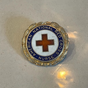 Vintage Red Cross Pin - Etsy