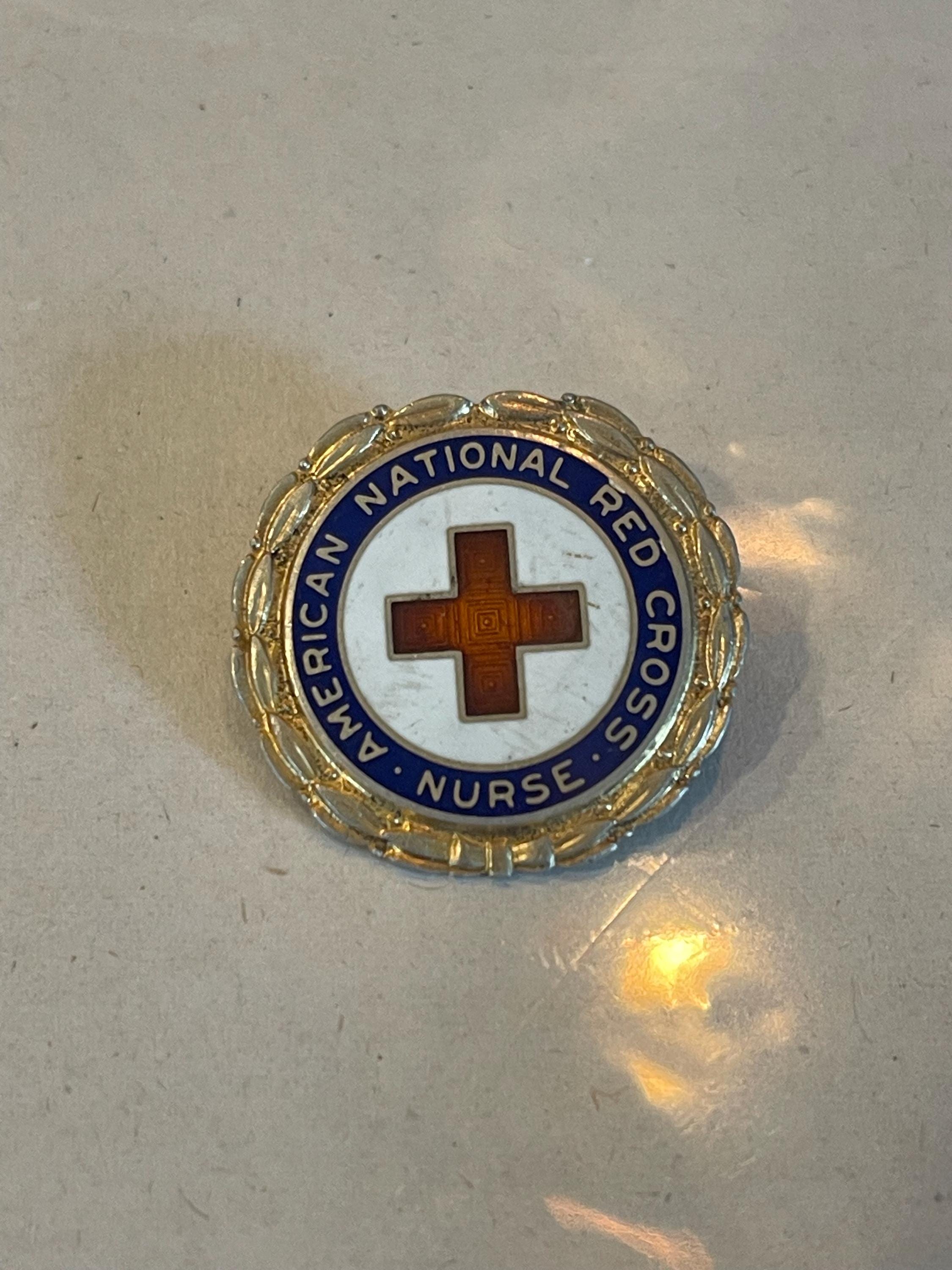 Vintage Red Cross Pin - Etsy