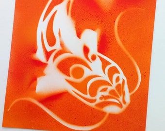 Hand made Koi fish Artprint (Spray Paint)