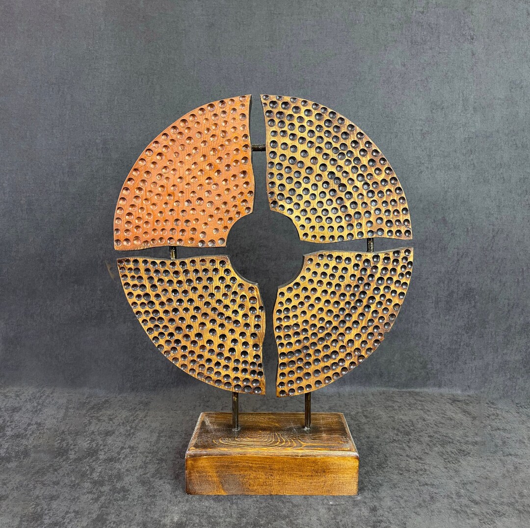 Abstract Art Wooden Sculpture , Sculpture in the Round, Shelf Decor Objects, Modern Sculpture