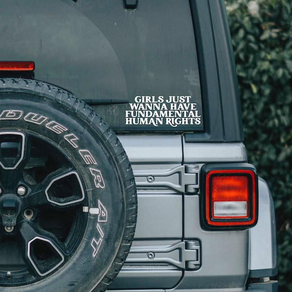 Girls Just Wanna Have Fundamental Human Rights Permanent Vinyl Decal