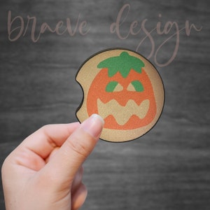 Set of 2 Halloween Pillsbury Sugar Cookie Car Coasters, Pumpkin, Ghost, Black Cat, Mix & Match bild 7