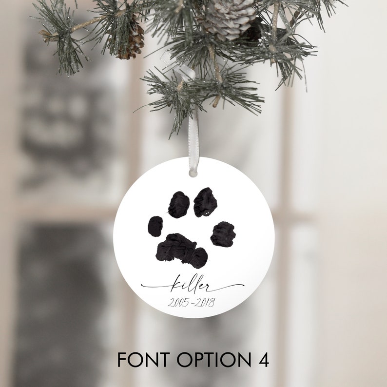 Custom Paw Print Ornament, Personalized Pet Ornament, Memorial Ornament ...