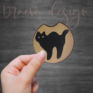 Set of 2 Halloween Pillsbury Sugar Cookie Car Coasters, Pumpkin, Ghost, Black Cat, Mix & Match bild 6