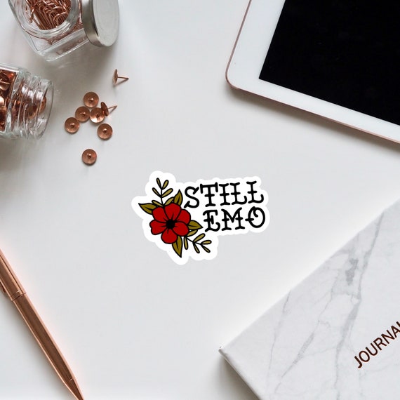 Still Emo Floral Vinyl Sticker, Flowers, Elder Emo, It Was Never A Phase