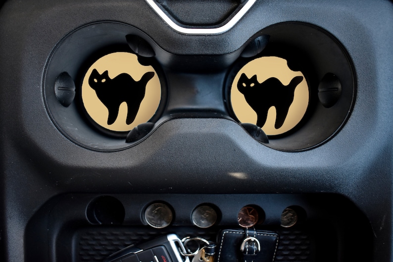 Set of 2 Halloween Pillsbury Sugar Cookie Car Coasters, Pumpkin, Ghost, Black Cat, Mix & Match bild 4