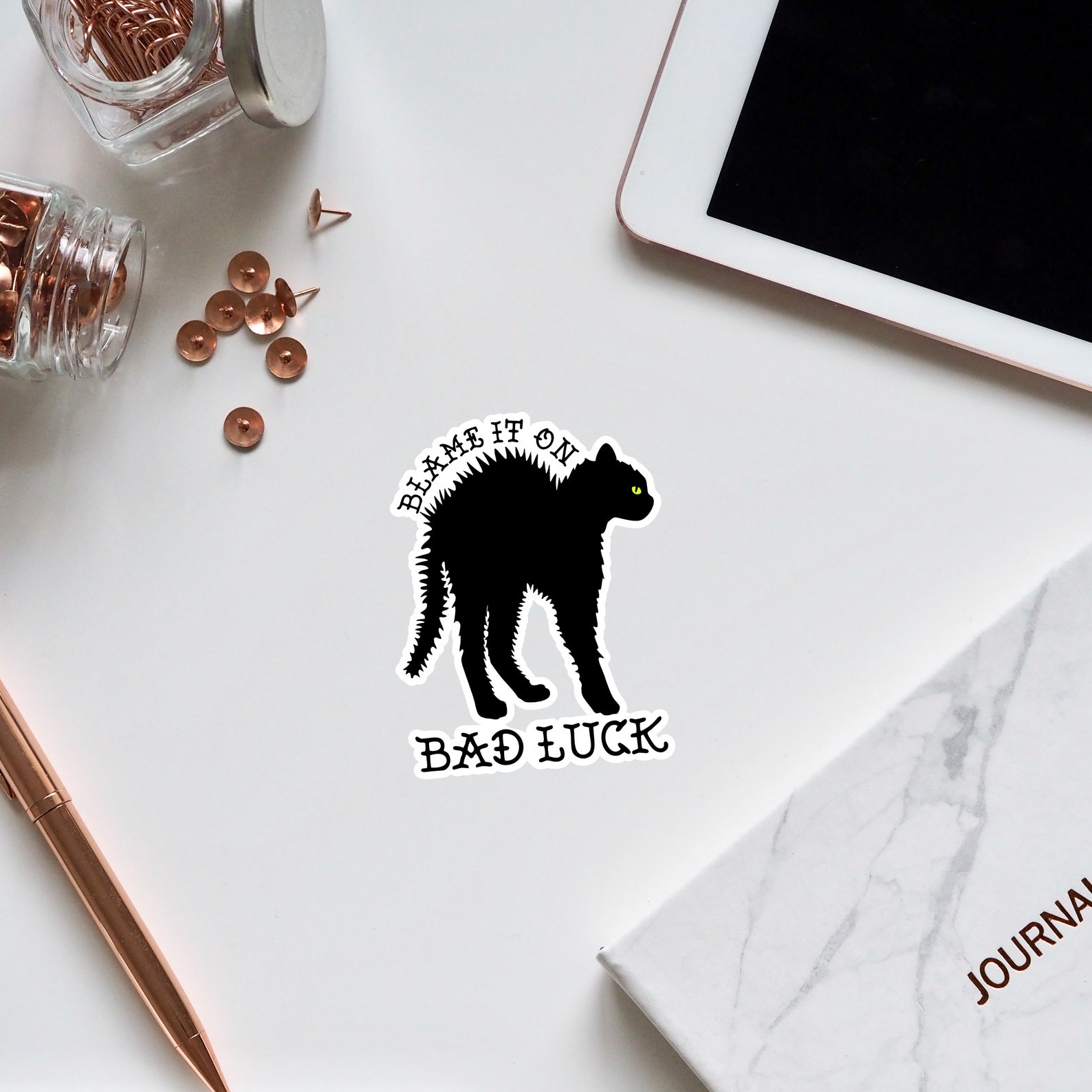 Bayside Blame It On Bad Luck Lyrics Bayside Vinyl Sticker Blame It on Bad Luck Lyrics Black Cat - Etsy