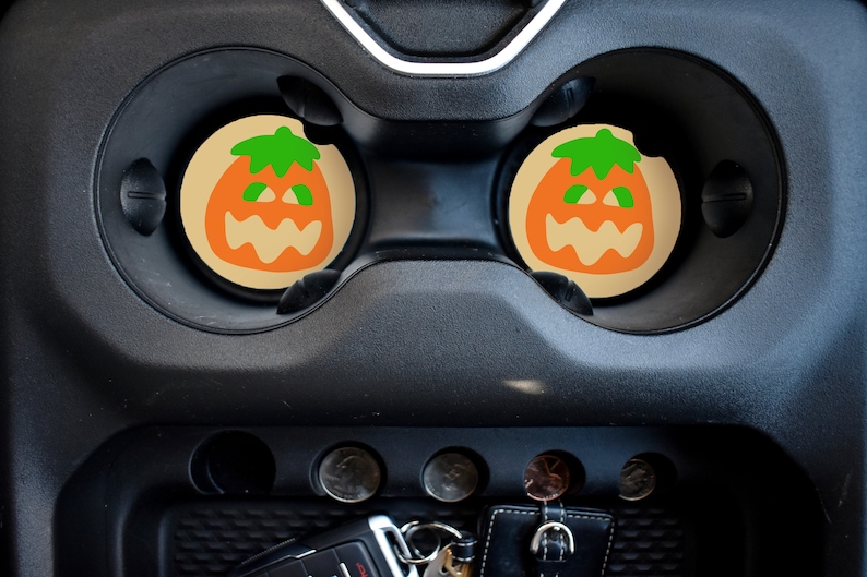 Set of 2 Halloween Pillsbury Sugar Cookie Car Coasters, Pumpkin, Ghost, Black Cat, Mix & Match bild 3
