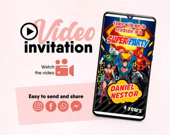 Justice League Birthday Invitation Etsy France