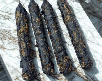 Protection Ritual Candle • Hex Break & Warding Black Beeswax Taper • Dressed Spell Candle for Banishing, Clearing, Energy Shielding