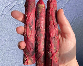 Dragon Candle | Anointed Ritual Candles | Protection Candle | Mythology Candle | Red Candle | Blessed Beeswax Candles | Witchcraft Supplies
