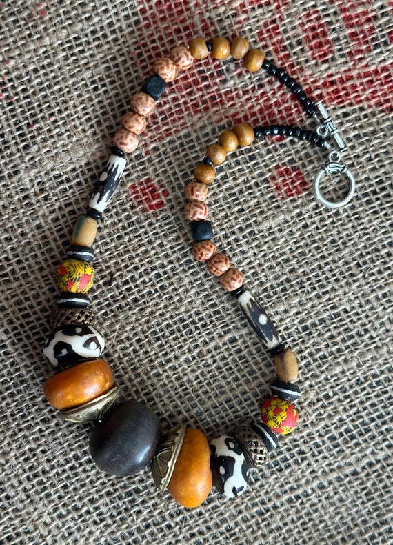 African Bead/ashanti Brass Necklace, 18” - Etsy