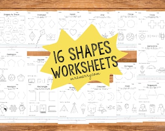 16 Arbeitsblätter zum Nachzeichnen von Formen | Printables für Vorschule + Kindergarten
