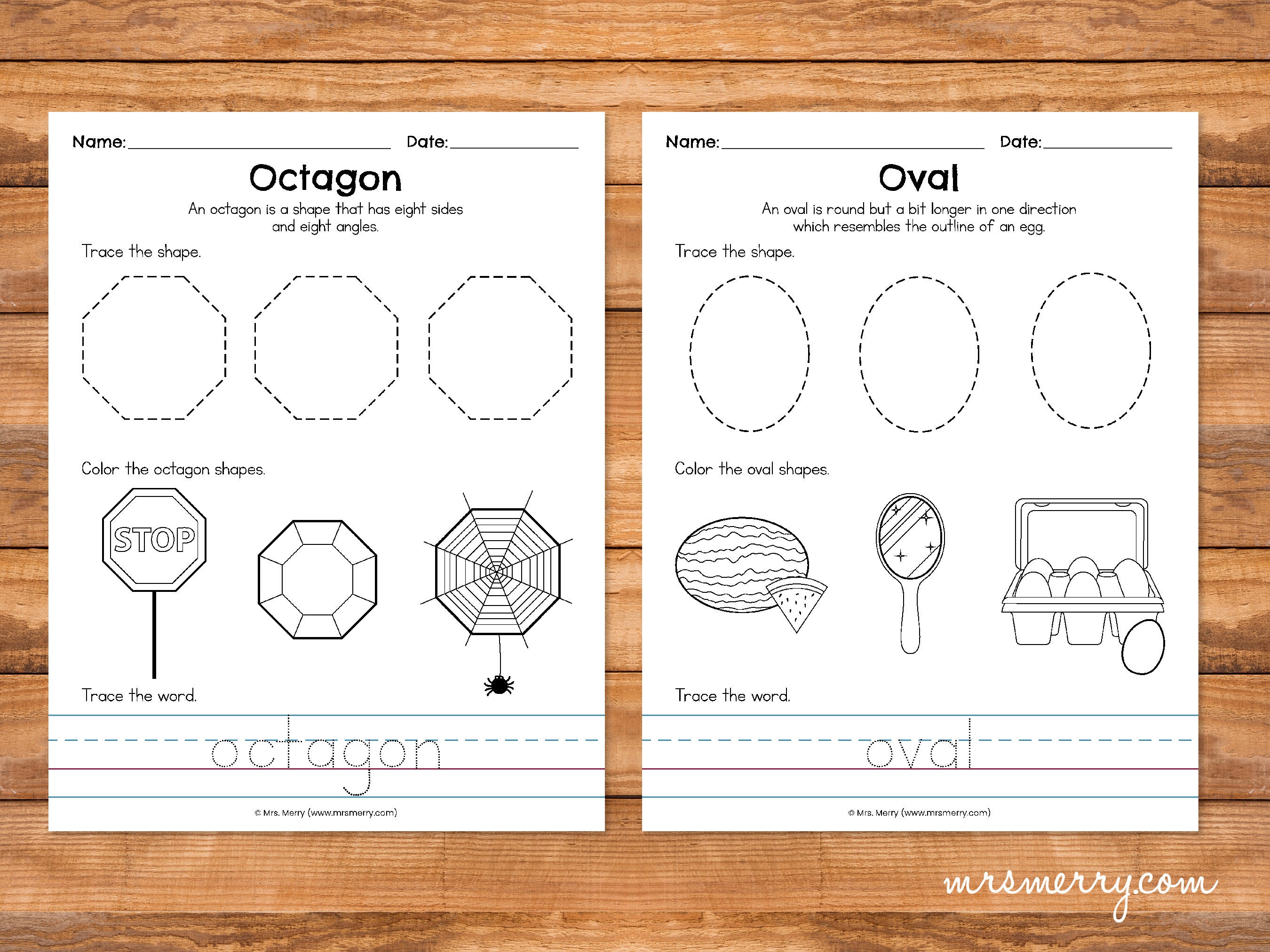 16 Shape Tracing Worksheets | Shape Printables for Preschool ...