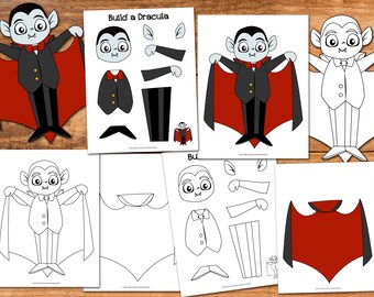 Builld a Dracula Craft | Vampire Template |  Printable Halloween Craft for Kids