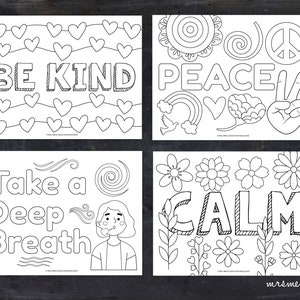 Emotions, Calming Coloring,  Printable Coloring Sheets, Instant Download, Children&#39;s craft, Arts and Crafts, Calming Coloring Book for Kids