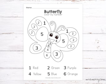Butterfly Color By Number Printable