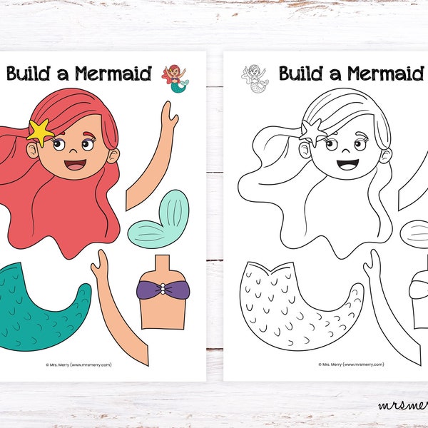 Make a Mermaid Craft for Kids | Mermaid Printable Activity