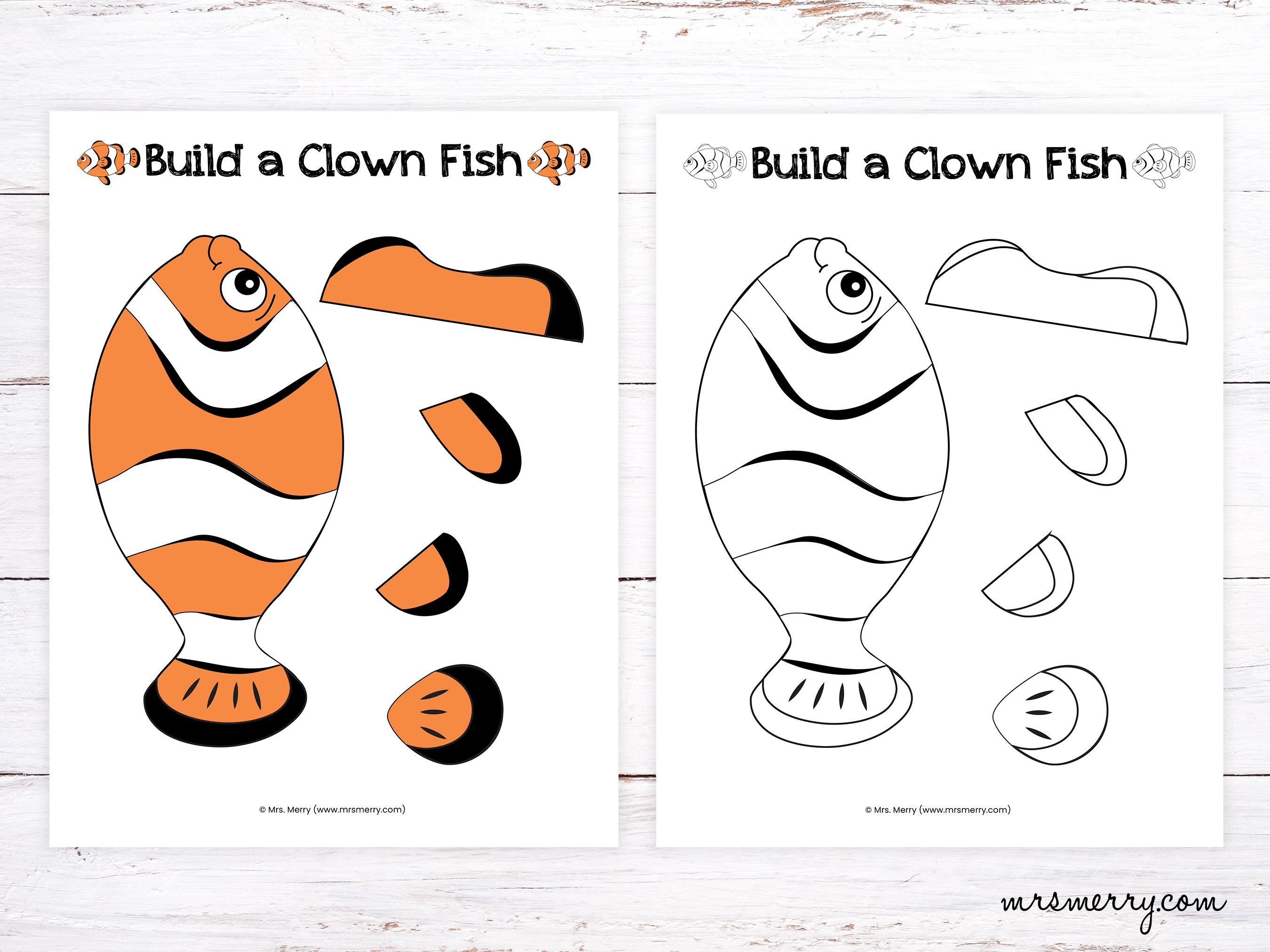 Make a Clown Fish Craft | Sea Animal Printable for Kids