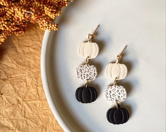 Clay Earrings | Pumpkin Earrings | Fall Earrings | Leopard Earrings | Cheetah Earrings | Polymer Clay
