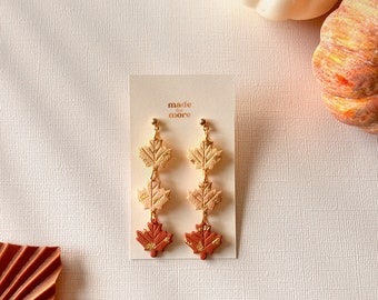 Fall Leaves Earrings | Fall Earrings | Handmade Earrings | Fall Jewelry | Clay Earrings | Handmade Clay Earrings