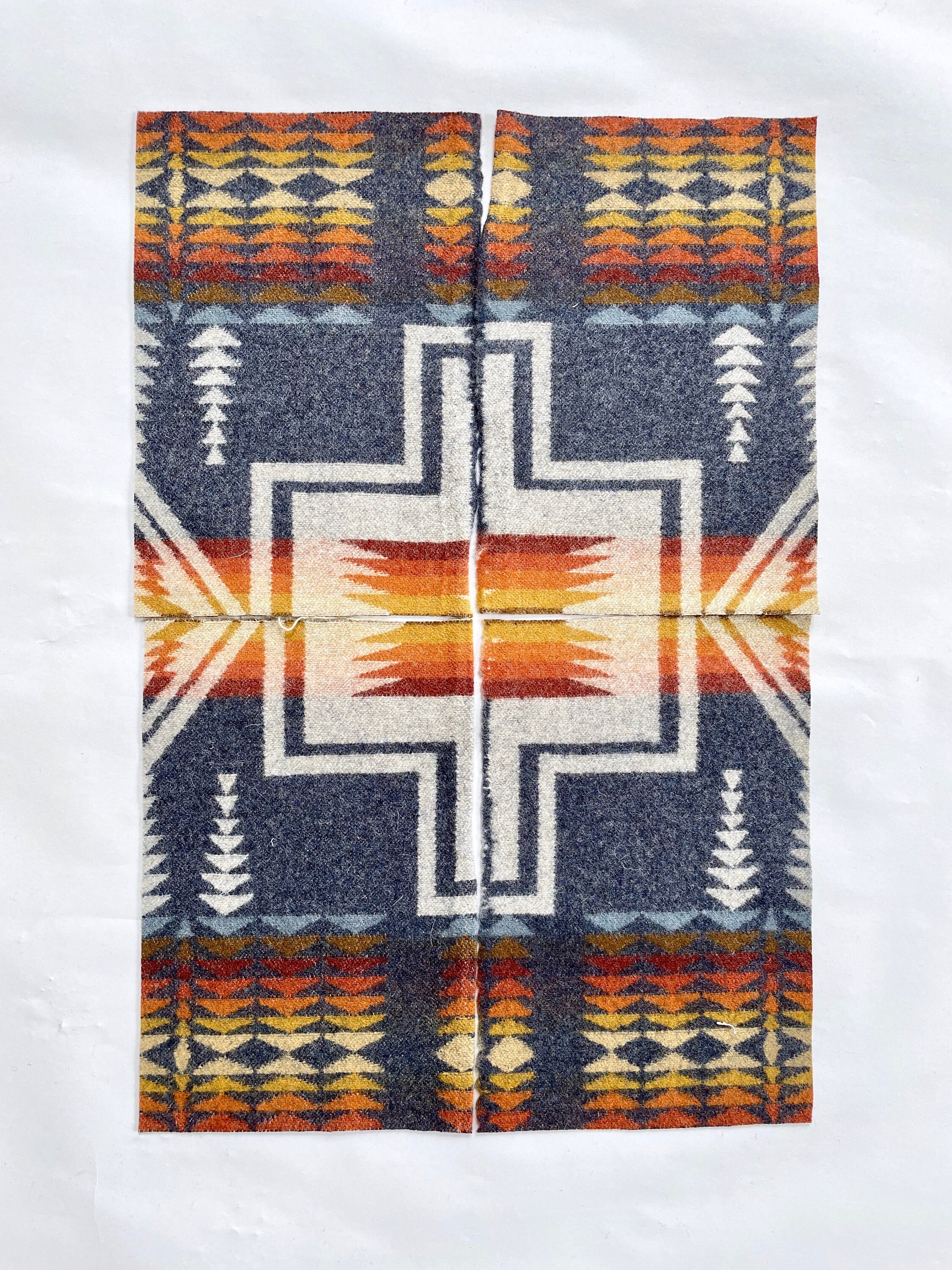 Pendleton Wool Remnants 'Harding' Navy Etsy