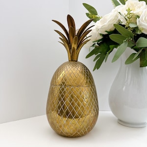 Hollywood Regency Midcentury Modern Brass Large Pineapple Ice Bucket