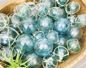 Vintage Japanese Fishing Glass Floats Set of 5