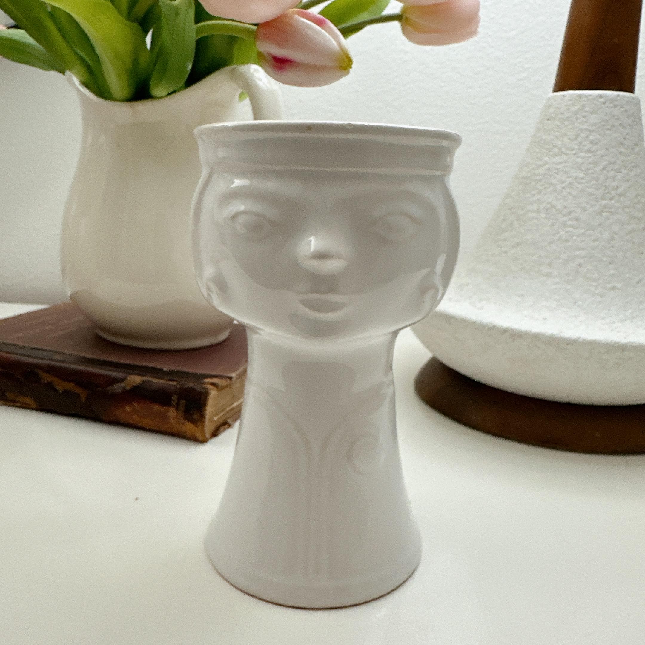 Pot Veb Vintage VEB Haldensleben Face Vase | East German MCM Ceramic Planter ...