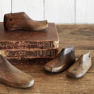 Vintage Antique Wooden Shoe Forms Rustic Shoe Mold Kids size Industrial Decor