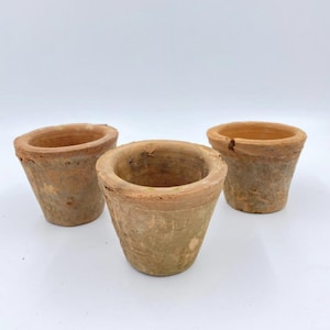 Vintage Handmade Terracotta Pot Set of 3