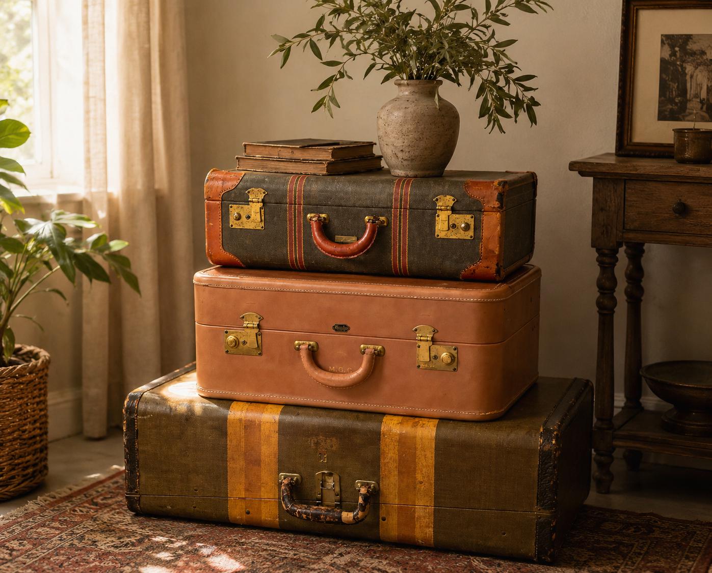 イタリアの素敵な旅行カバン　SELLIER ヴィンテージ1930-40s ケース 1930s luggage - Etsy 日本