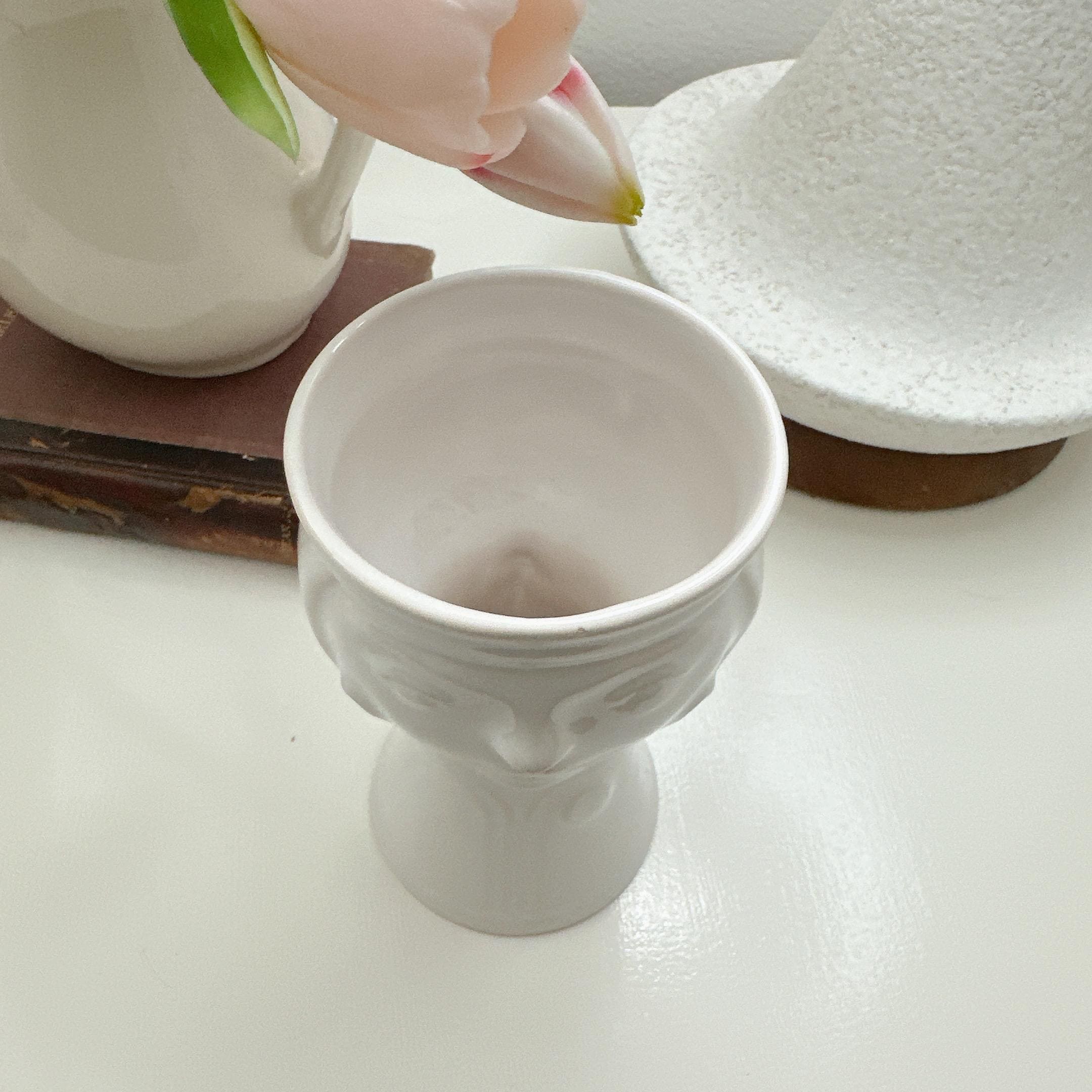 Pot Veb Vintage VEB Haldensleben Face Vase | East German MCM Ceramic Planter ...