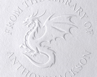 Personalized Dragon Embosser, Fantasy Book Lover | Ex Libris | Customized