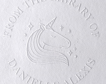 Personalized Unicorn Book Embosser, Ex Libris | Library Stamp Gift