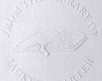 Personalized Book Embosser for Library Books, Teacher Library Embossing Tool, Embossing Book Stamp, Emboss Your Books, Gift for Book Lover